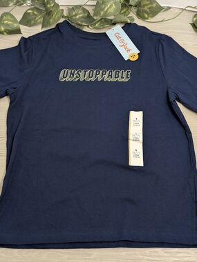 Cat & Jack Navy Long Sleeve 'Unstoppable' Graphic Tee
